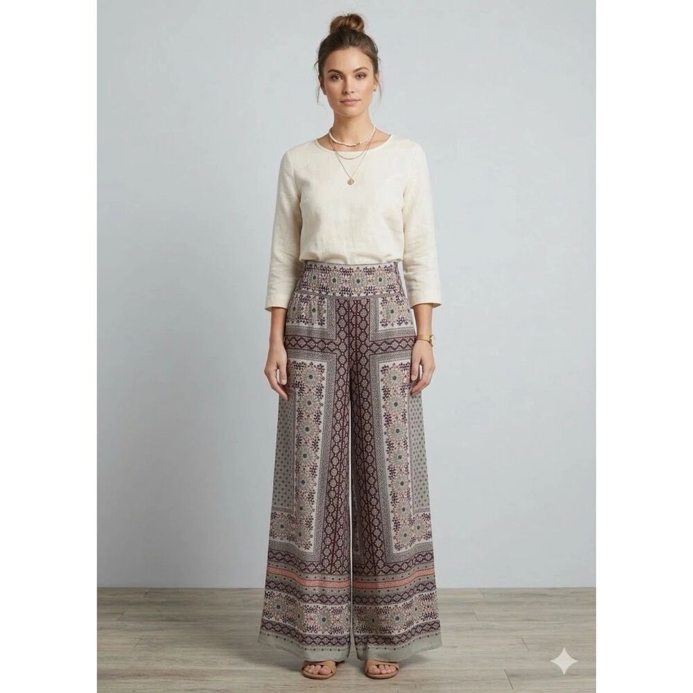 Truth NYC pants womens Plus 1X palazzo Wide Leg flare flowy hippy boho festival
